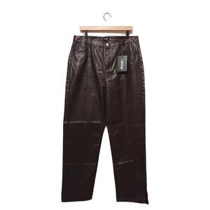 Nasty Gal NWT Slit's Now Or Never Coated Croc Straight Jean Sz 16